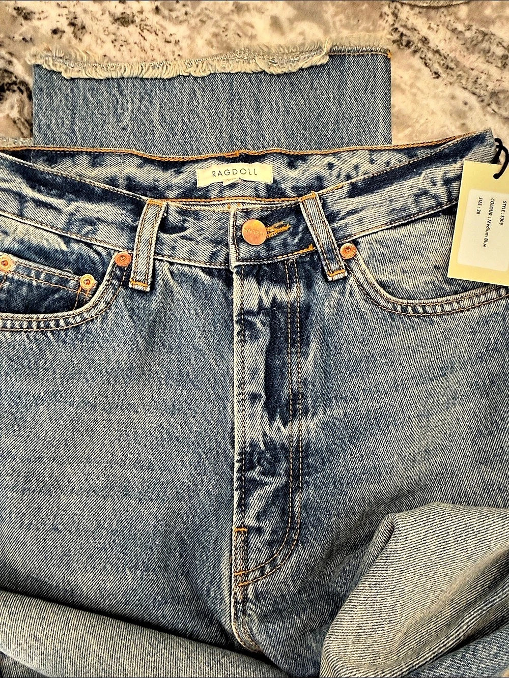 Rag & Bone S309 Straight Leg Jeans in Blue Waist 28 NWT